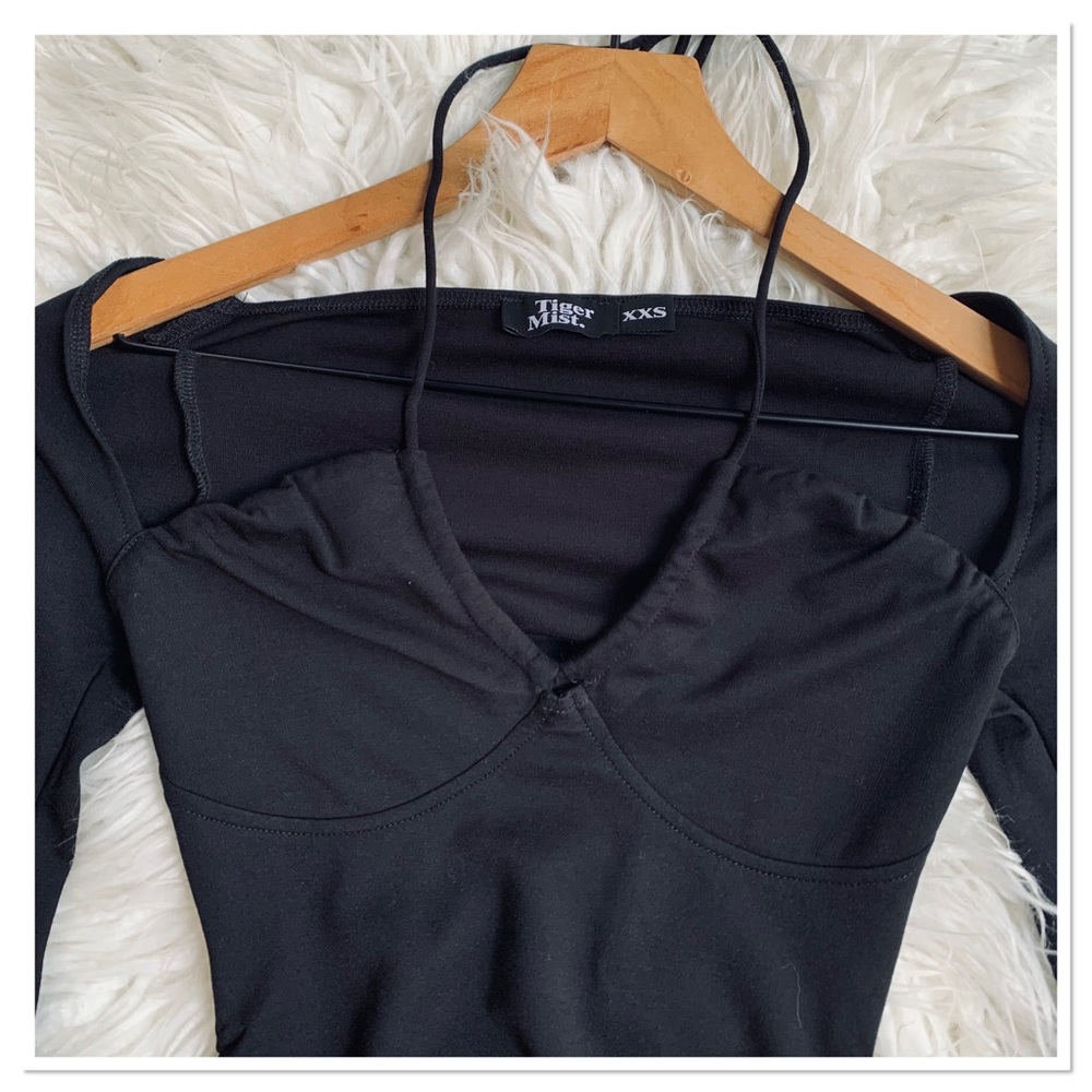 Tiger Mist Corrina Top Black Long Sleeve Low Cut Size XXS - Picture 5 of 9